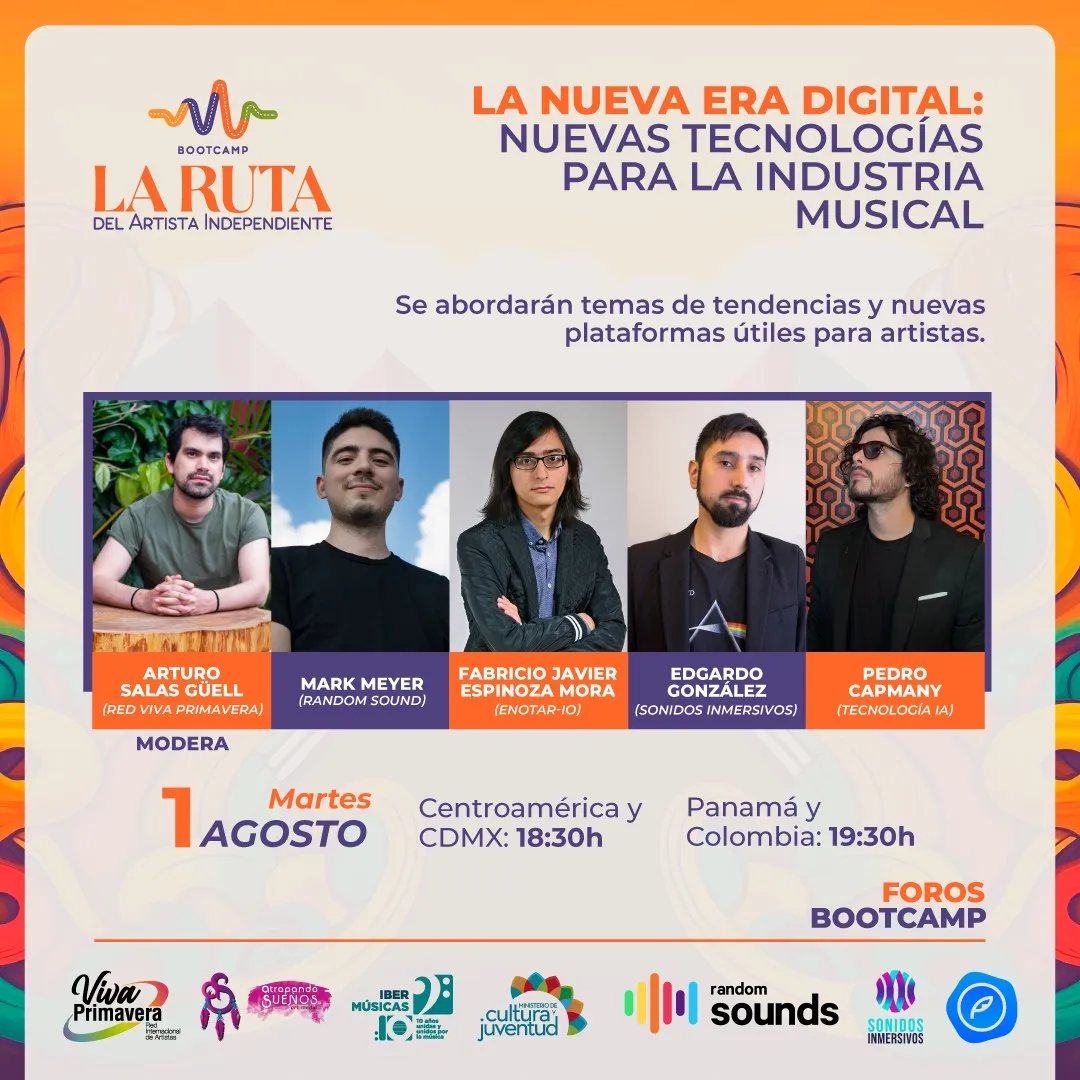 Invitation to the bootcamp “La Ruta del Artista Independiente” - Fabricio Espinoza - CEO enotario